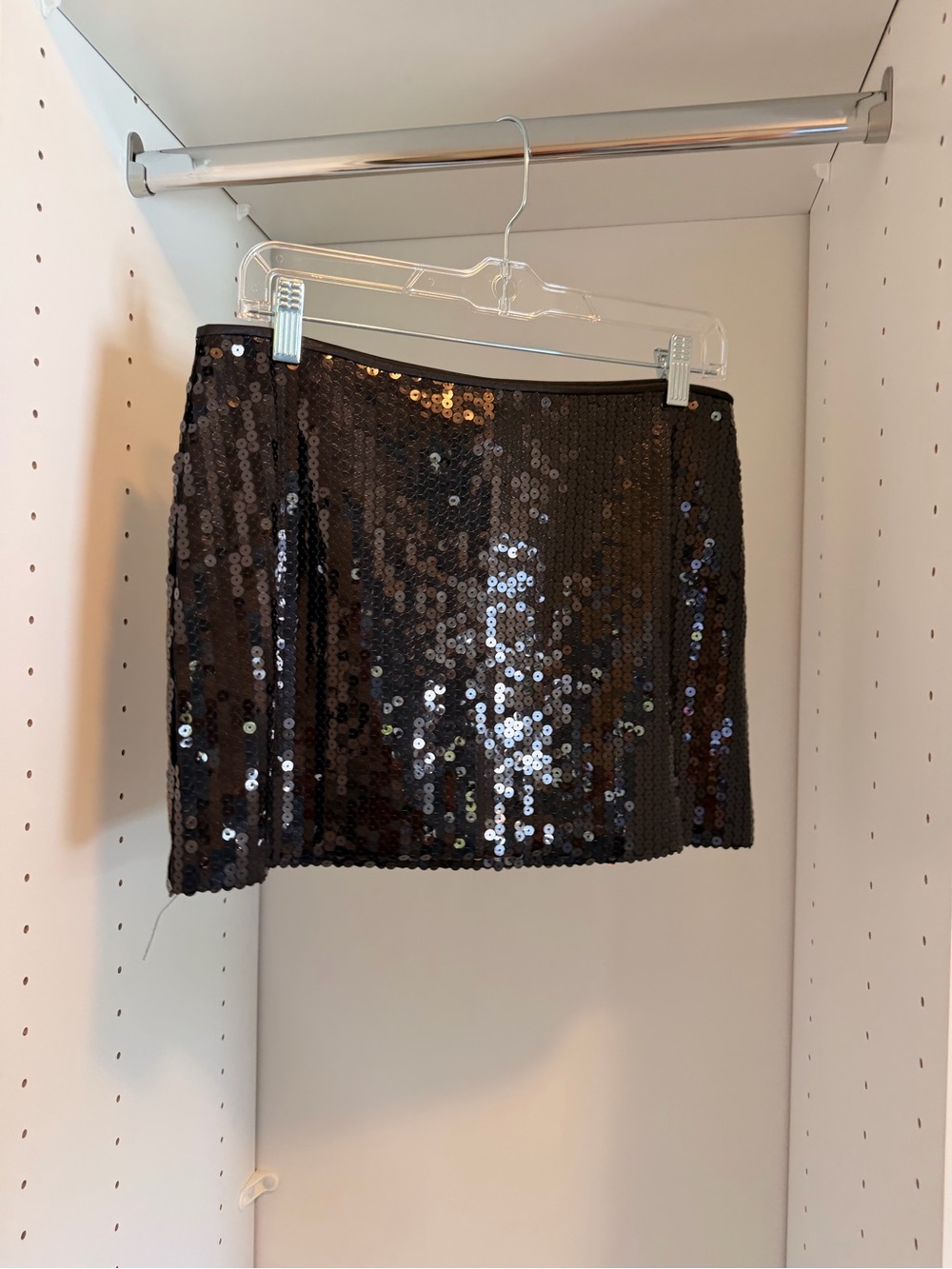 BCBGMaxAzria Black Sequin Mini Skirt